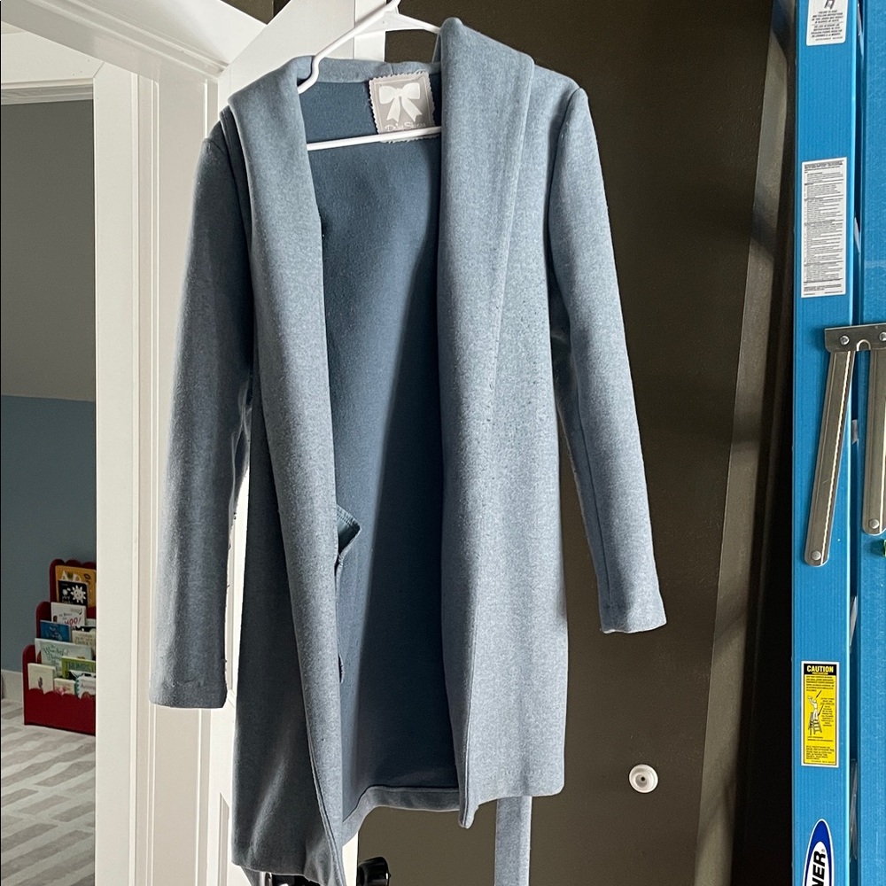 Women's Blue Hooded Peacoat Jacket